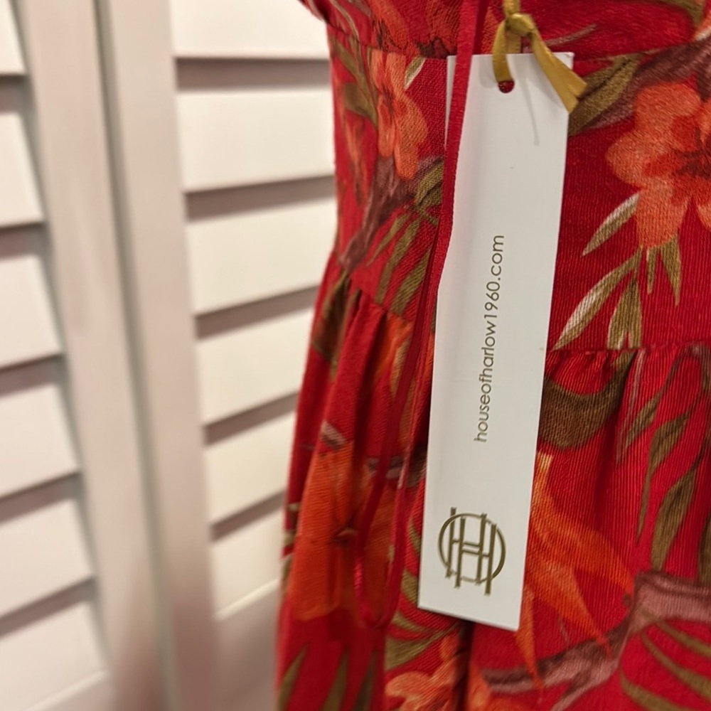 House of Harlow 1960 Colorful Tropical Maxi Sundress in a Rayon/linen blend - Picture 9 of 13